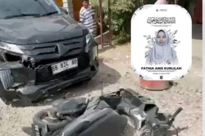 Seorang siswi akrab disapa Tia, meninggal dunia usai terlibat kecelakaan maut dengan mobil dinas yang dikendarai ajudan Kapolres Madina. Foto: Tangkap layar IG @sumut.sekitar