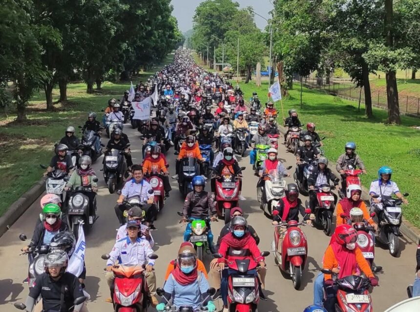 Unjuk rasa buruh. Foto: Instagram @kspi_citu