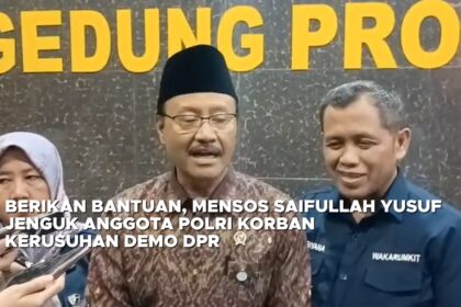 Berikan Bantuan, Mensos Saifullah Jenguk Anggota Polri Korban Kerusuhan Demo DPR
