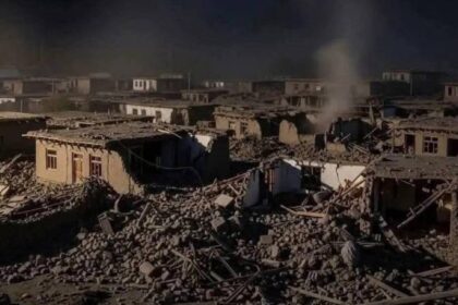 Kerusakan akibat gempa di Afghanistan. Foto: X