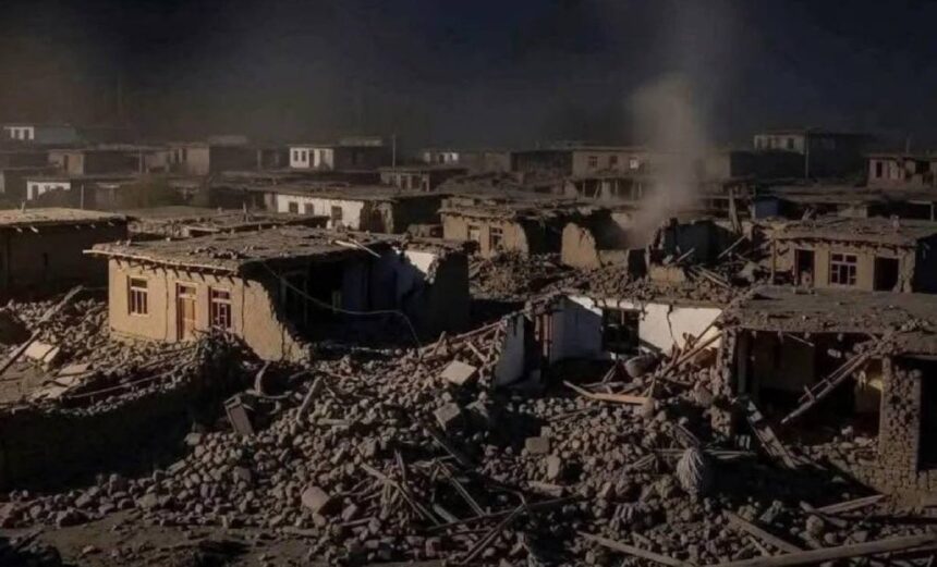 Kerusakan akibat gempa di Afghanistan. Foto: X