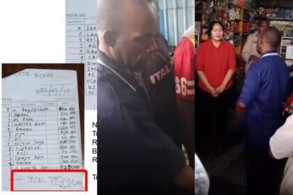 Seorang konsumen memprotes pemilik bengkel di Distrik Dekai, Yahukimo, Papua Pegunungan, usai ditagih biaya servis motor hingga Rp20 juta. Peristiwa ini viral di media sosial dan memicu sorotan warganet. Foto: Tangkap layar IG @medsoszone