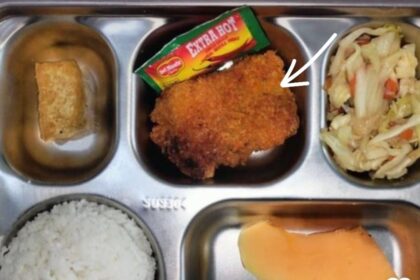 Menu MBG yang disajikan di salah satu sekolah SD di Ketapang diduga menjadi penyebab keracunan. Foto: IG @hellomemo_x
