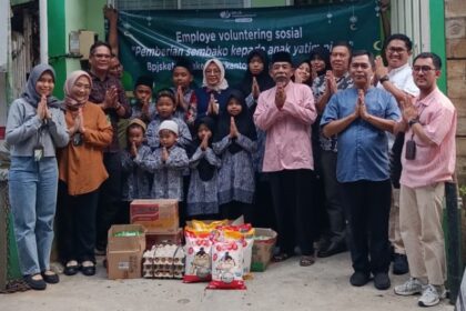 Bantu Sembako, ke Yayasan Kemanggisan, Karyawan BPJS Ketenagakerjaan Grogol, Didoakan Anak Yatim