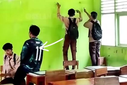 Geger seorang guru menendang wajah siswanya di Madrasah Tsanawiyah (MTs) Mathla’ul Anwar, Gisting, Tanggamus, Lampung. Foto: Tangkap layar IG @selampung