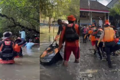 Tim SAR Ditpolairud Polda Bali berhasil menemukan korban banjir di Tanah Kilap, Mangrove, Denpasar Selatan. Foto: Tangkap layar  IG @poldabali