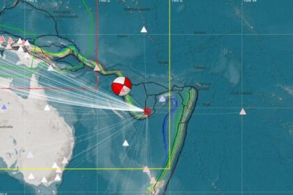 Gempa bumi tektonik berkekuatan Magnitudo (M)6,4, episenter terletak pada koordinat 20.981° LS; 173.758° BT atau tepatnya di laut sekitar 699 kilometer (Km) tenggara Vanuatu, dengan kedalaman sekitar 10 km terjadi di lepas pantai tenggara Vanuatu, Selasa (9/9/2025) pukul 04.47 WIB. Foto: BMKG