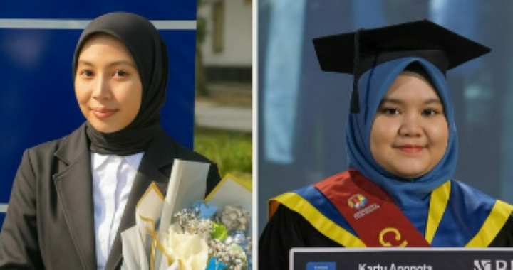 (Ki-ka) Davina Panorama Viradhika dan Wan Sabrina Mayzura tercatat sebagai lulusan termuda dalam wisuda ITS 2025.