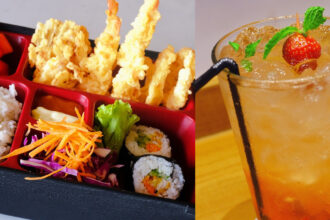 Ebi Tempura Teishoku dan Strawberry Mojito. (dok. Hotel Osaka PIK 2).