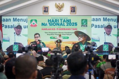 Ketua Umum PKB Muhaimin Iskandar saat peringatan Hari Tani 2025 di DPP PKB, Rabu (24/9/2025). Foto: Intagram @cakiminow