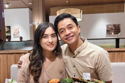 Pasangan selebritas Adly Fairuz dan Angbeen Rishi. Foto: Instagram @angbeenrishi