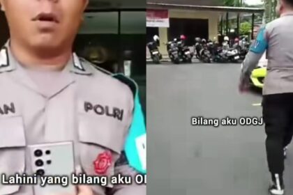 Tri Wulandari, seorang emak-emak asal Sragen, nekat mendatangi Mapolres pada Selasa (30/9/2025) dengan menggandeng kedua anaknya dan menenteng sebotol bensin Pertalite. Foto: Tangkap layar IG @lagi.viral
