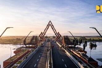 Tampak udara jembatan Pandansimo di Jogjakarta. (Dok Kementerian PU)