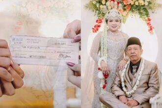 Kakek nikahi wanita muda di Desa Jeruk, Kecamatan Bandar, Kabupaten Pacitan, Jawa Timur, menjadi sorotan publik dan viral di media sosial. Foto: Tangkap layar TikTok @hiliya_homey