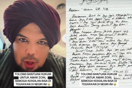 Ustaz Derry Sulaiman mengungkapkan bahwa ia menerima sepucuk surat langsung dari Ammar Zoni sebelum sang aktor dipindahkan ke Lapas Nusakambangan. Foto: Tangkap layar IG @derrysulaiman