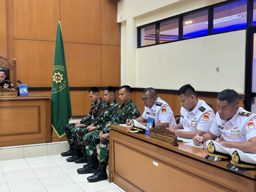 Pengadilan Militer II-08 Jakarta menolak kasasi tiga oknum anggota TNI Angkatan Laut (TNI AL) terlibat kasus pembunuhan berencana terhadap korban IA, pengusaha rental di Tangerang. Foto: Ist