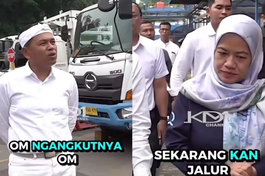 Gubernur Jawa Barat Dedi Mulyadi meninjau area distribusi dan sumber air di pabrik Aqua Subang, Rabu (22/10/2025). Dalam sidak tersebut, Dedi menyoroti penggunaan kendaraan besar yang melebihi kapasitas jalan serta pentingnya pengawasan terhadap pengambilan air tanah. Foto: Tangkap layar IG @dedimulyadi71