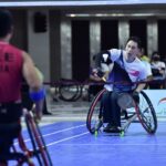 Aksi para atlet pada turnamen HYDROPLUS Indonesia Para Badminton International 2024 yang diadakan di Edutorium UMS, Solo. Foto/Megapro