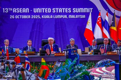 Presiden Donald Trump pada KTT ke-13 ASEAN–United States di Kuala Lumpur Convention Centre, Malaysia. Foto: aseanfoto.bernama.com