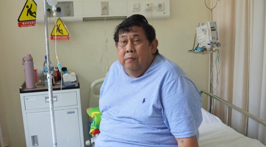 H Bambang yang sudah 5 hari dirawat di RS St. Carolus. Foto: Dok Humas