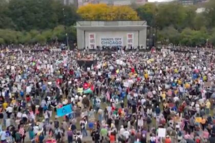 Demonstrasi di Chicago. Foto: Tangkapan video X