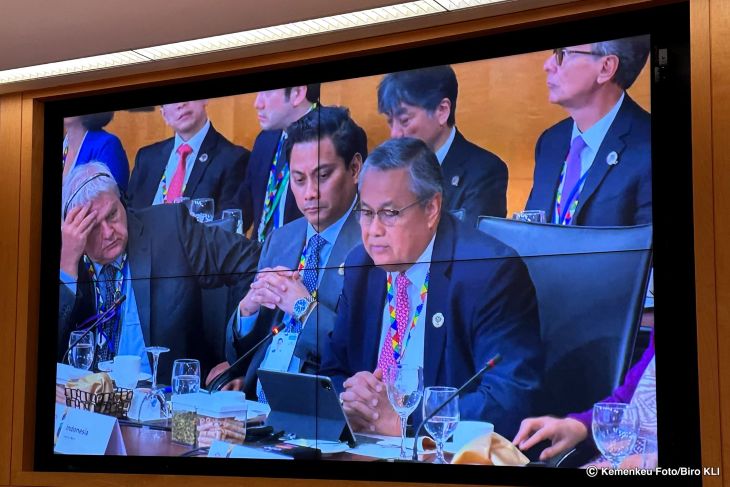 Wamenku Thomas Djiwandono memimpin delegasi Indonesia dalam Pertemuan Ke-4 Menteri Keuangan dan Gubernur Bank Sentral G2. Foto: Kemenkeu