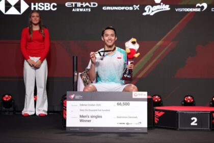 Jonatan Christie juara Denmark Open BWF Super 750. Foto: PBSI