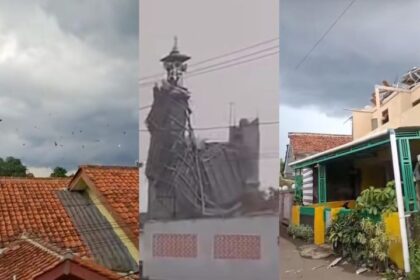 Angin puting beliung dengan kecepatan tinggi menerjang wilayah Kecamatan Bojonggede, Kabupaten Bogor, Jawa Barat, pada Jumat sore (24/10/2025), menyebabkan kepanikan warga serta mengakibatkan sejumlah rumah dan fasilitas umum mengalami kerusakan. Foto: Tangkap layar IG @info.negri