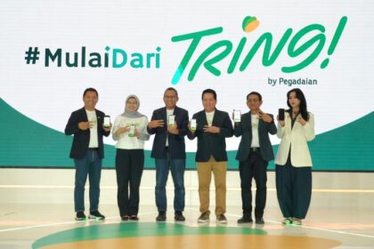 Peluncuran TRING! by Pegadaian yang digelar di Ballroom The Gade Tower pada Rabu (8/10/2025) ini dihadiri oleh CEO BRI Group Hery Gunardi, Direktur Utama PT Pegadaian Damar Latri Setiawan serta Perwakilan Danantara Indonesia. Foto: Dok BRI