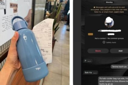 tumbler yang dilaporkan hilang di dalam cooler bag penumpang KRL.