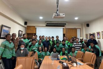 BPJS Ketenagakerjaan Jakarta Kelapa Gading gelar Pelatihan Keselamatan Mitra (PAKEM) sekaligus sosialisasi manfaat program Jamsostek bagi mitra Grab Indonesia. Foto: Ist