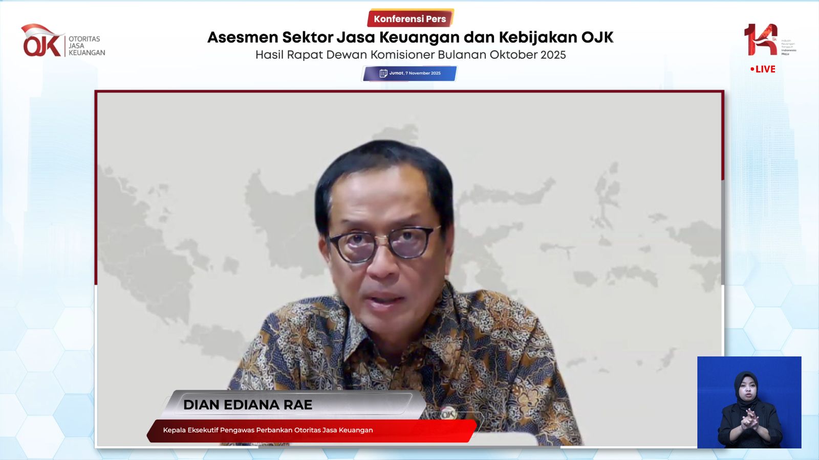 Asesmen Sektor Jasa Keuangan dan Kebijakan OJK. Rapat Dewan Komisioner Bulanan Oktober 2025. Foto: OJK 