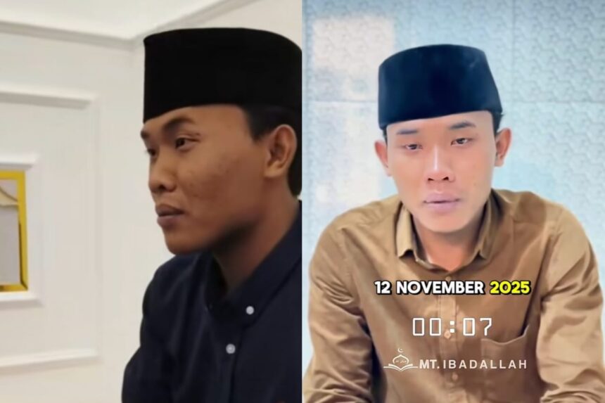 Gus Elham menyampaikan permohonan maaf secara terbuka usai videonya mencium anak-anak perempuan. Foto: Tangkap layar IG @fakta.indo
