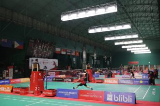 Suasana keseruan laga-laga final Polytron Muria Cup Sirnas C 2025 yangberlangsung di GOR Djarum Jati, Kudus, Jawa Tengah pada Mingggu (16/1). Foto/Megapro