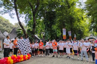 Sekitar 1.400 peserta mengikuti fun walk BPK Penabur di Ancol, Jakarta Utara.(foto/IPOL)
