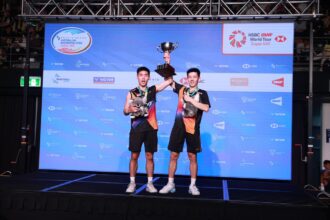 Pasangan bulu tangkis Raymond Indra/Nikolaus Joaquin berhasil meraih posisi puncak podium Ganda Putra Australia Open 2025, yang digelar di State Sports Centre, Sydney-Australia mulai tanggal 16 sd 23 November 2025. Foto: BNI