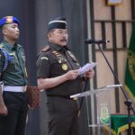 Jaksa Agung ST Burhanuddin saat menyampaikan amanatnya dalam pelantikan sejumlah pejabat penting di lingkungan Kejaksaan RI. Salah satu jabatan penting yang dilantik yaitu jabatan Kepala Badan Pemulihan Aset (BPA) yang kini diemban Kuntadi. Foto: Dok Puspenkum Kejaksaan Agung