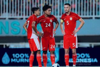 Timnas Indonesia U-22 takluk 0-3 dari Mali U-22 pada uji coba di Stadion Pakansari, Bogor, Sabtu (16/11/2025) malam. (Foto: PSSI)