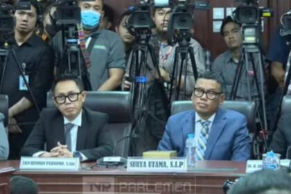 Nafa Urbach, Eko Patrio, Uya Kuya, dan Sahroni di sidang MKD. Foto: YouTube TVR Parlemen