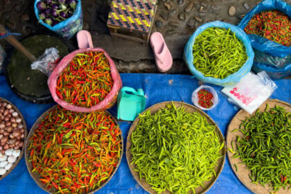 Ilustrasi jejeran cabai dipasar tradisional. Foto: Istock @SolStock