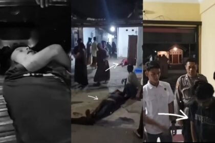 Warga Dusun Kertonegoro Selatan, Jember, digemparkan usai seorang pria tega menganiaya ibu kandungnya hingga tewas menggunakan alat pemanas tambal ban. Polisi telah mengamankan pelaku beserta barang bukti di Polsek Jenggawah. Foto: Tangkap layar IG @99channel_