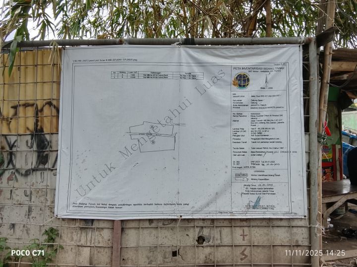 Harapan warga Jalan Pool PPD, RT 02 RW 007, Kelurahan Cakung Barat, Kecamatan Cakung, Jakarta Timur, kepada Pemerintah Kota Administrasi Jakarta Timur dan Dinas Sumber Daya Air (SDA) DKI Jakarta, segera menindaklanjuti aspirasi masyarakat untuk survei lapangan dan penetapan lokasi embung, Selasa (11/11/2025). Foto: Ist