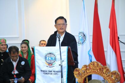 Ketua Presidium Lembaga Cegah Kejahatan Indonesia (LCKI), Da’i Bachtiar, dalam acara pelantikan pengurus LCKI DKI Jakarta, Rabu (12/11/2025). Foto: Ist