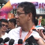 Menkeu Purbaya saat mengikuti Run for Good Journalism 2025. Foto : ist 