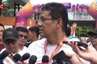 Menkeu Purbaya saat mengikuti Run for Good Journalism 2025. Foto : ist 