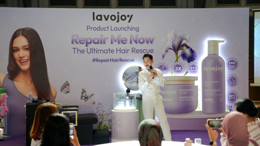 lavojoy menghadirkan produk terbaru Repair Me Now Series: Shampoo dan Hair Mask melalui acara peluncuran Repair Me Now: The Ultimate Hair Repair Rescue yang diselenggarakan di Habitate Oakwood, Jakarta Selatan. (istimewa/dok. lavojoy)