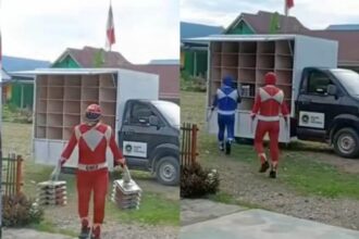 SPPG hadir di sekolah dengan cara kreatif, dari edukasi langsung hingga kostum Power Rangers, agar anak-anak makin semangat menikmati makanan bergizi. Foto: Tangkap layar IG @konaweupdate