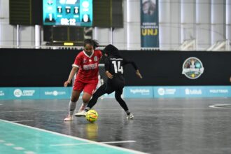 Di pertandingan Grup A Putri Campus League Futsal putri fase The Nationals, Universitas Pendidikan Indonesia (UPI) Bandung meraih kemenangan besar 7-1 atas Universitas Gadjah Mada (UGM) Yogyakarta yang diselenggarakan di FIKK UNJ GOR Universitas Negeri Jakarta, Rawamangun, Jakarta Timur, Rabu (3/12). Foto/megapro