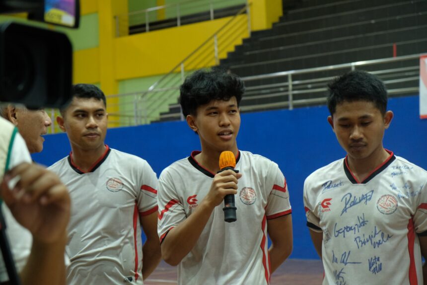 Yoga yang ditemui usai acara pelepasan Timnas Teqball Indonesia di GOR Pasar Minggu, Jakarta Selatan, Jumat (5/12/2025).