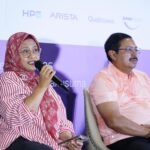 Direktur Utama Telkom Indonesia Dian Siswarini saat memberikan paparan pada acara Lintas Teknologi Solutions Day 8th Edition yang diselenggarakan di Royale Golf Halim, Jakarta pada Sabtu, (29/11). Foto: Telkom Indonesia